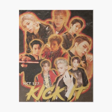 Artikel-Vorschau von NCT 127 "Kick It" Poster im Stil der 80er Jahre, designt und verkauft von seulgiiistars.