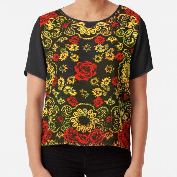 Urban Red Rose Bandana Chiffon Top