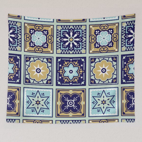 Item preview, Talavera Mexican Tile – Mint & Navy Palette designed and sold by Cat Coquillette.