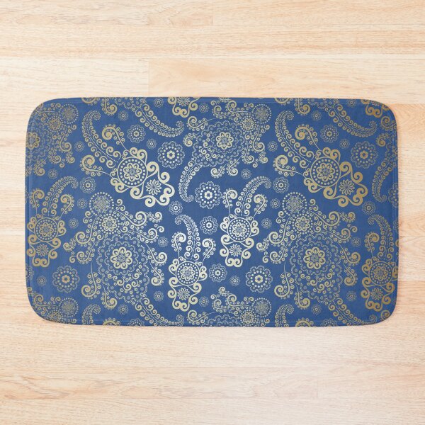 Item preview, Golden Luxury Paisley on Navy Blue Background designed and sold by Gerson Ramos.