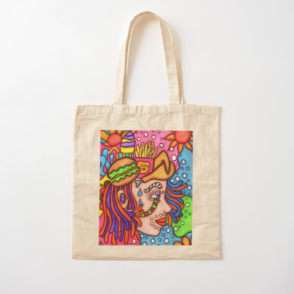 Feminist Funky Face Cotton Tote Bag