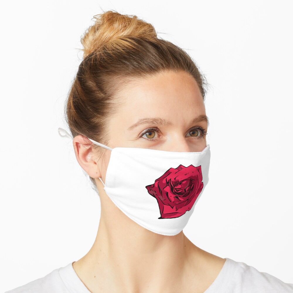 Rote Rose Illustration Maske