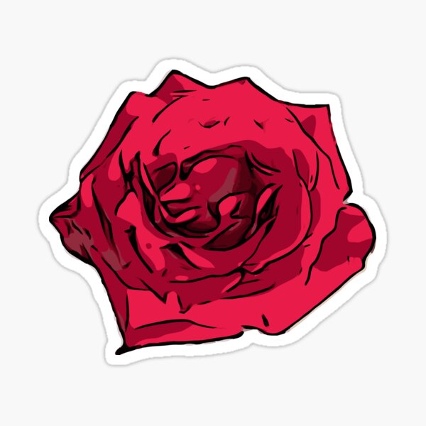 Rote Rose Illustration Sticker
