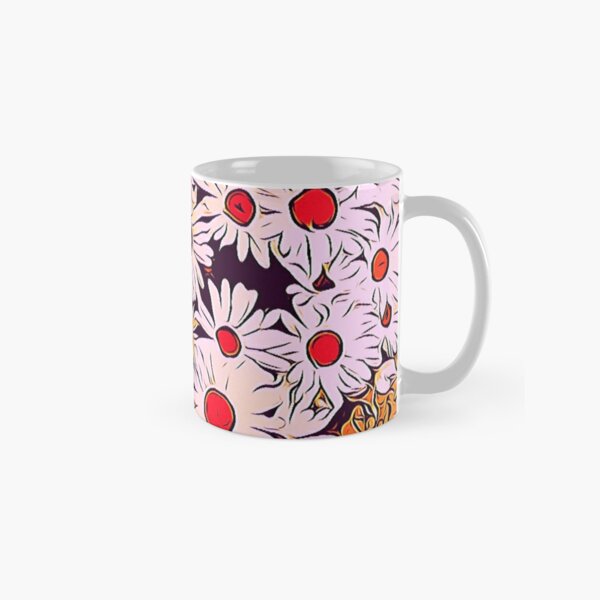 Cappuccino Coffee Mug, Daisy Flower Pattern Coffee Cup, Breakfast Milk –  Paintingforhome