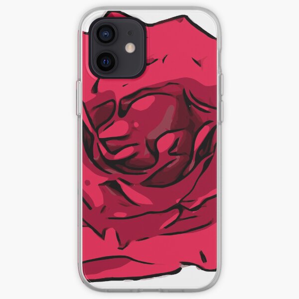 Rote Rose Illustration iPhone Flexible Hülle