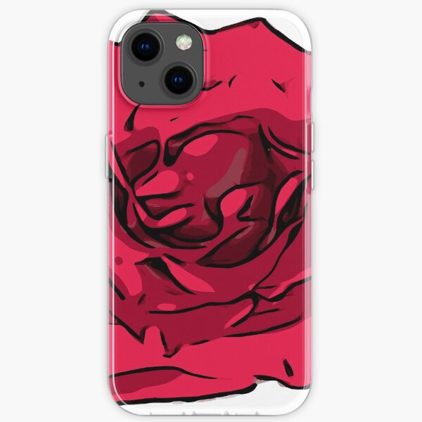 Rote Rose Illustration iPhone Flexible Hülle