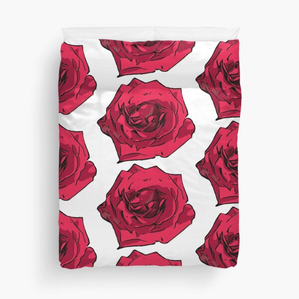 Rote Rose Illustration Bettbezug