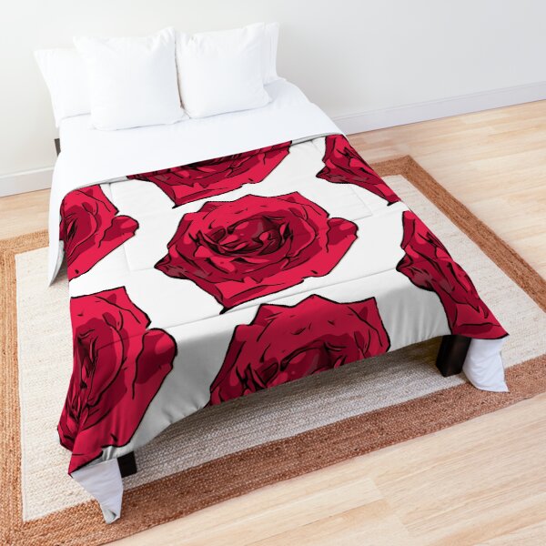 Rote Rose Illustration Tagesdecke