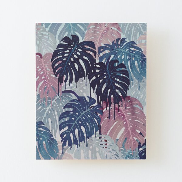 Monstera Melt Wood Mounted Print