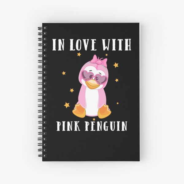 In love with the pink penguin Spiral Notebook
