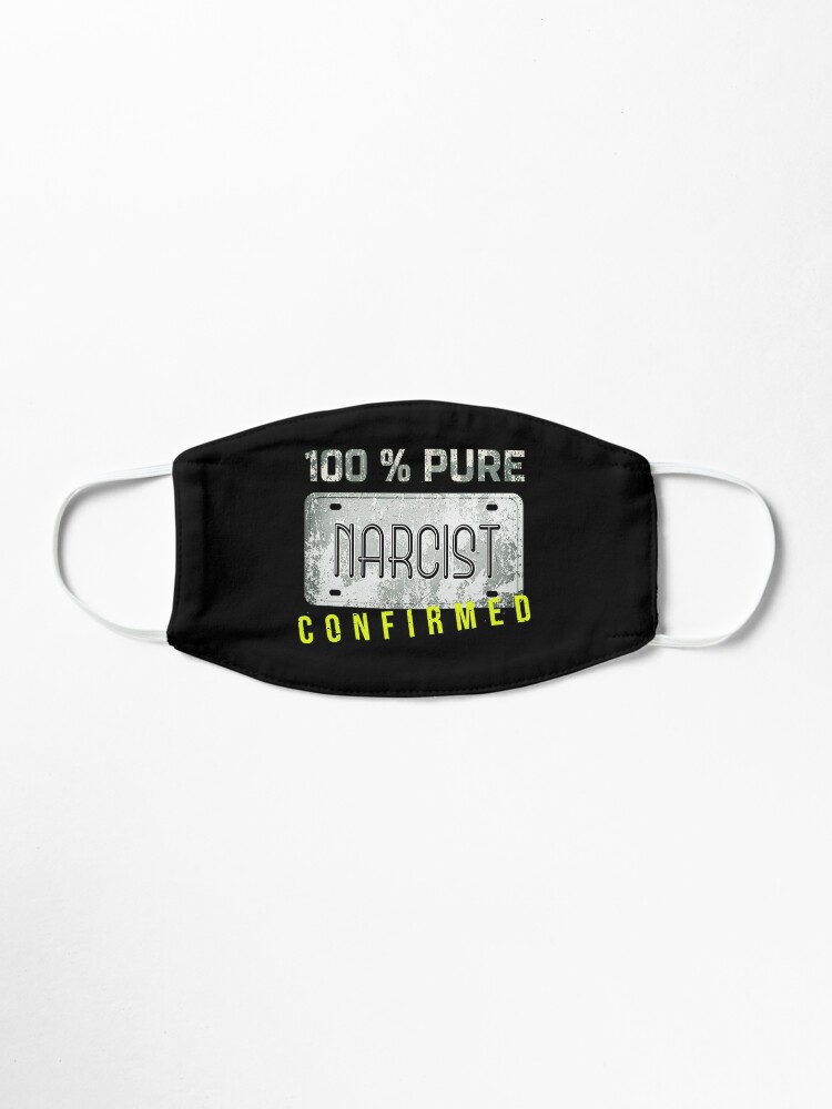 Masque 100 Pur Narciste Confirme Citation Drole De Narcissique Sarcastique Conception De Plaque D Immatriculation Retro Vintage Par Sassyclassyme Redbubble