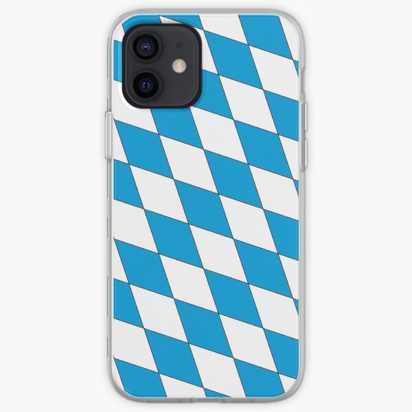 Medieval Blue White Bavaria Lozenges Pattern iPhone Soft Case