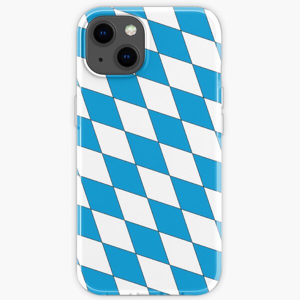 Medieval Blue White Bavaria Lozenges Pattern iPhone Soft Case