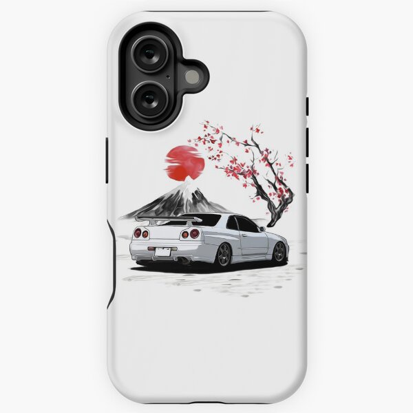 Item preview, White 1998 Skyline R34 GTR With Cherry Blossom Rear Side designed and sold by Enthusiast Designs.