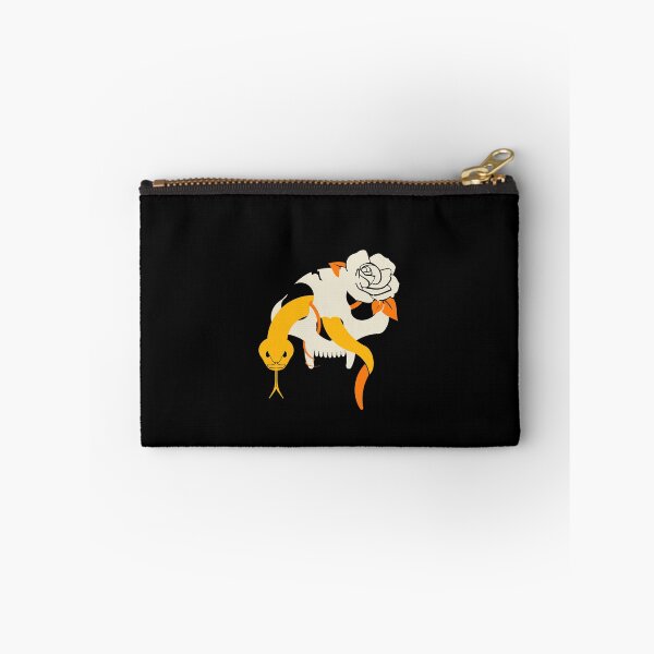 Artikelvorschau, Katzenschädel mit Rose und Schlange (Orange/Weiß) entworfen und verkauft von CatMaGo.