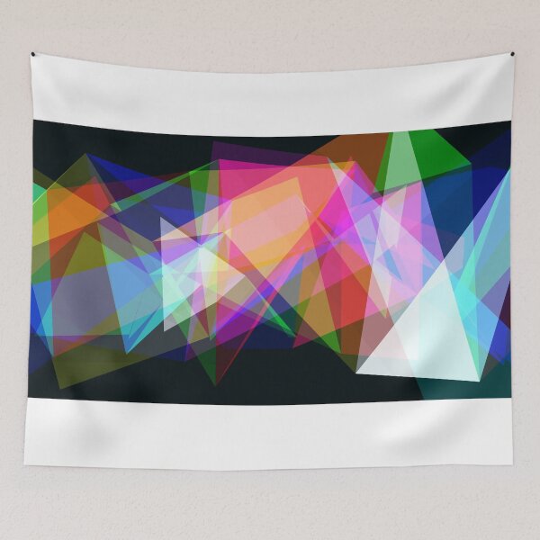 Item preview, Abstract Translucent Rainbow Moving Geometric Triangle Shapes designed and sold by IncrediVFX.