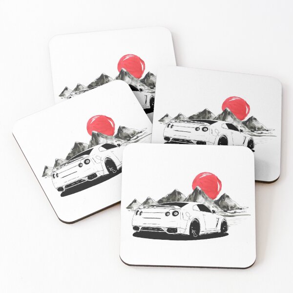 Item preview, White 2007 R35 GTR With Mountains and Sun designed and sold by Enthusiast Designs.