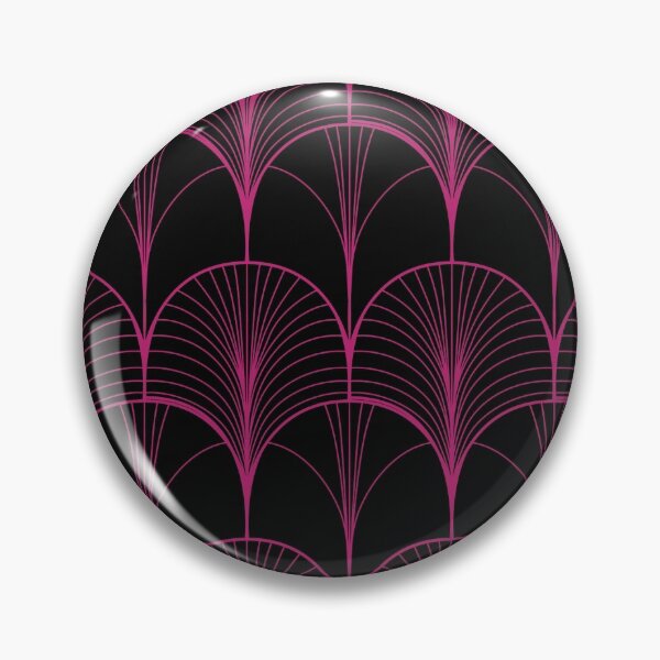 Artikelvorschau, Schwarzes und rosa Art Deco Fan-Muster entworfen und verkauft von thesnowwhyte.