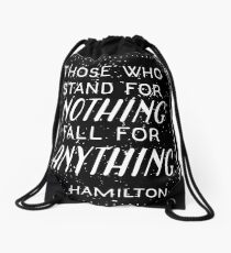 Stand or Fall Quote Drawstring Bag