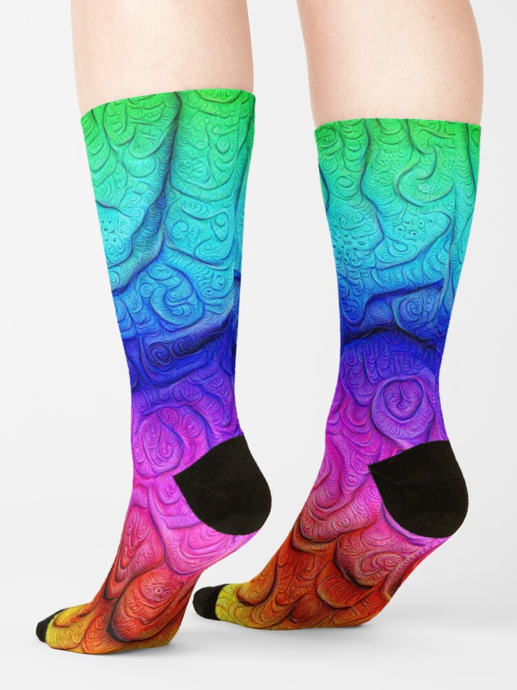 Alternate view of Color Foam levels #DeepDream Socks