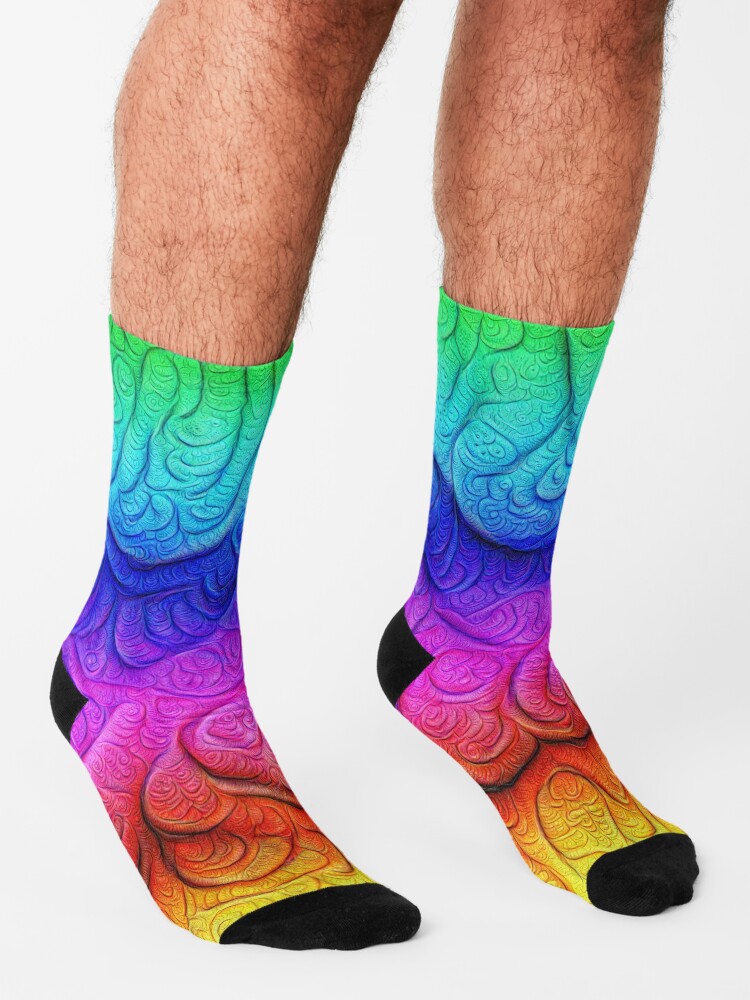 Alternate view of Color Foam levels #DeepDream Socks