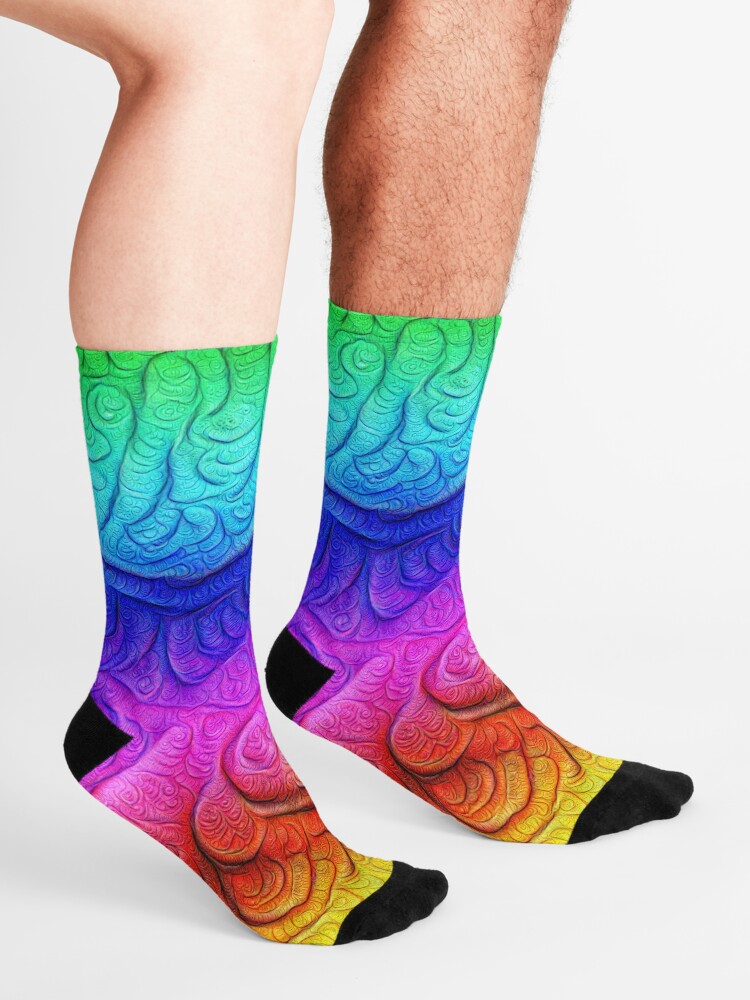 Alternate view of Color Foam levels #DeepDream Socks