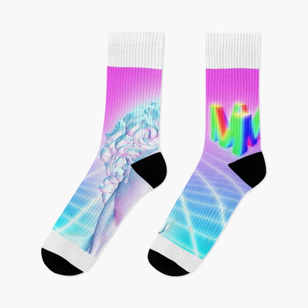 Item preview, Vaporwave Aesthetic Statue on 80s Neon Glow Grid with Spinning Logo designed and sold by IncrediVFX.