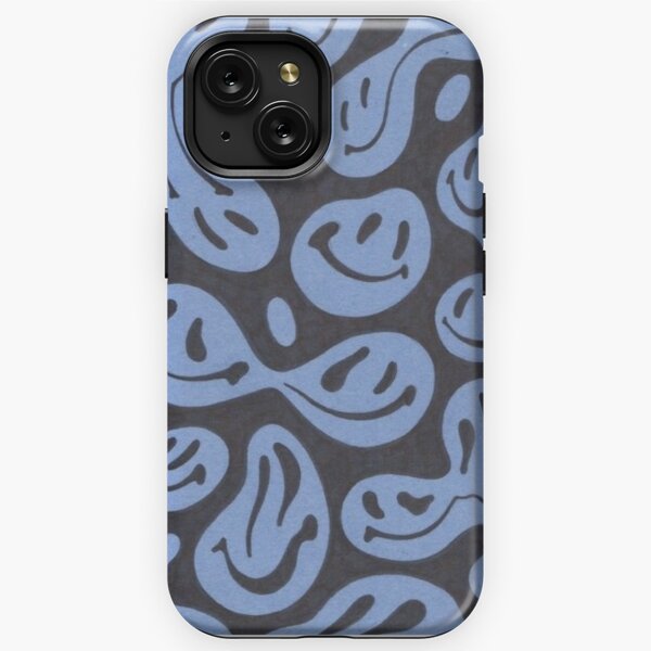 1pc Black & Purple Checked Smiling Face Pattern Phone Case