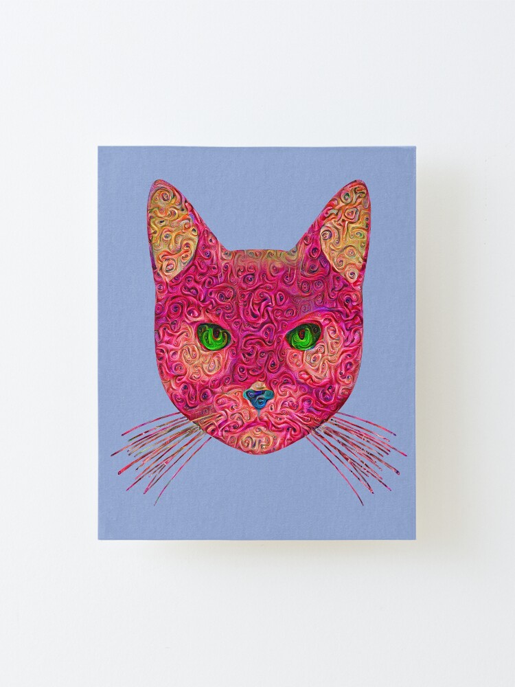 Alternate view of Rose Hungry Cat Mounted Print