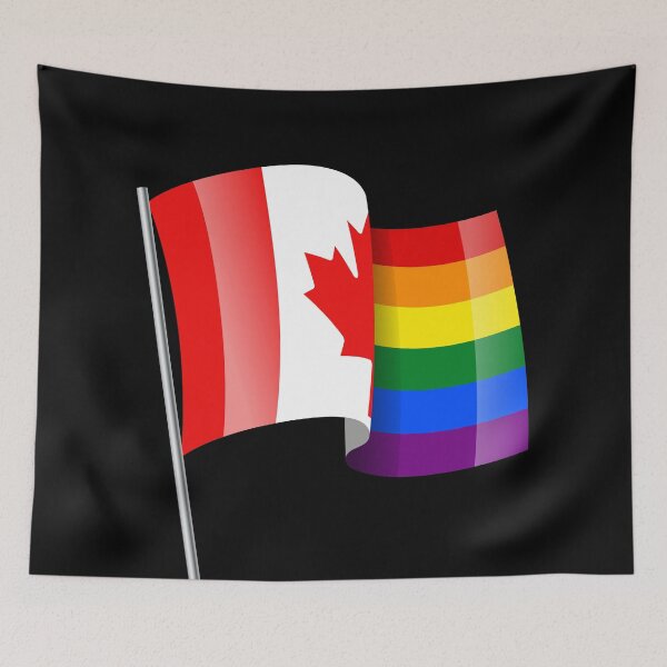 Item preview, CANADA PRIDE LGBT MIXED RAINBOW FLAG designed and sold by designdistiller.