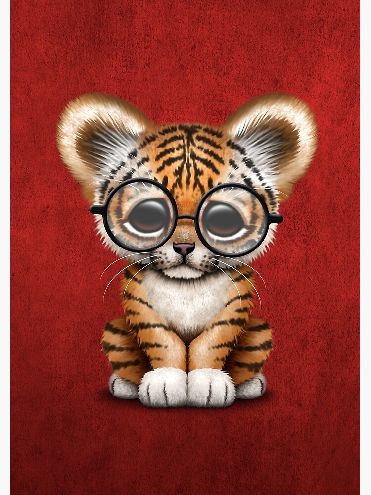 Cute Baby Tiger Cub on Brown Poster for Sale by jeff bartels