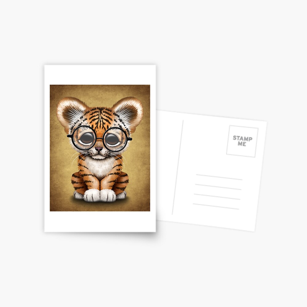Adorable Baby Tiger Cub on White Postcard | Zazzle