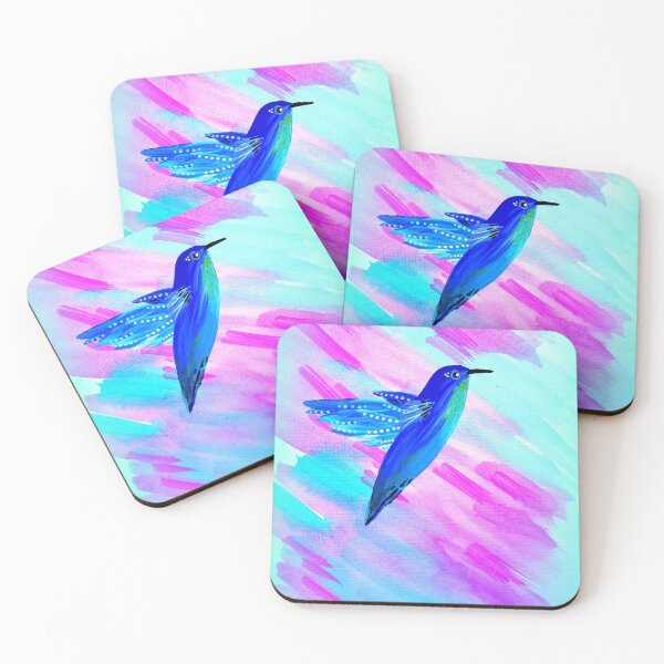 Item preview, Pink and Blue prints, with hummingbirds designed and sold by CatherineJacobs.