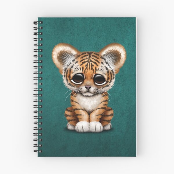 Item preview, Cute Baby Tiger Cub on Teal Blue designed and sold by JeffBartels.