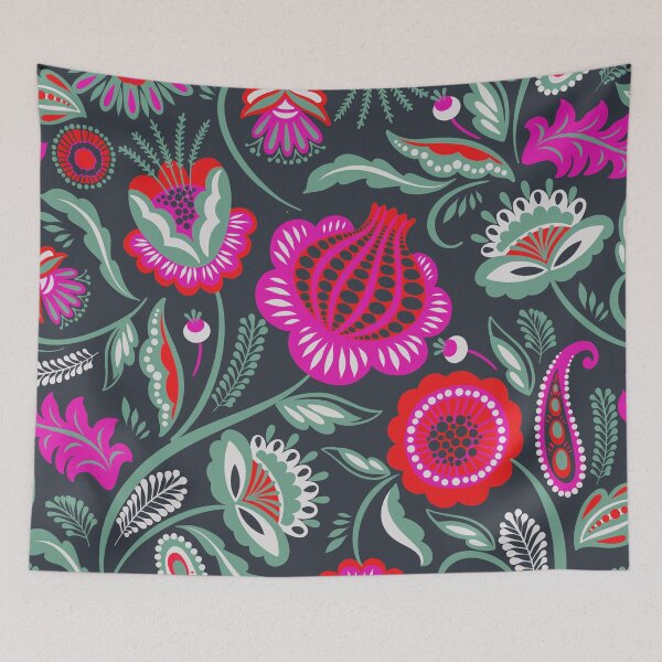 Item preview, ethnic vivid flowers designed and sold by haroulita.