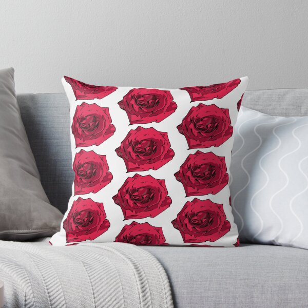 Rote Rose Illustration Dekokissen