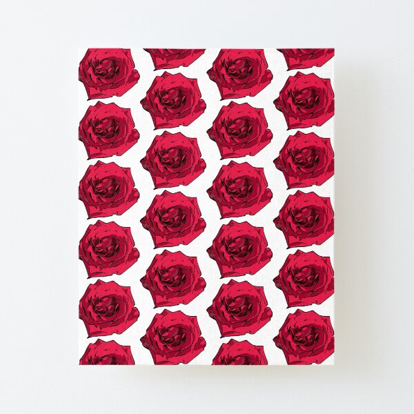 Rote Rose Illustration Aufgezogener Druck auf Leinwandkarton