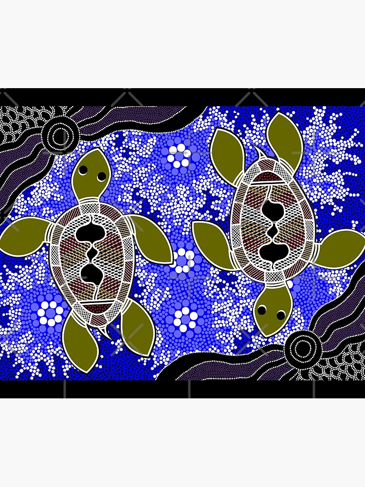 Aboriginal Art Authentic - Sea Turtles by HogarthArts