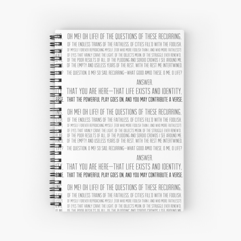 Oh Me Oh Life White Spiral Notebook By Theeyeofathena Redbubble
