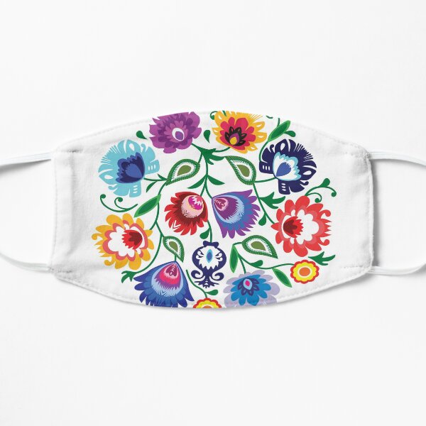 Folk Pattern on white Mask