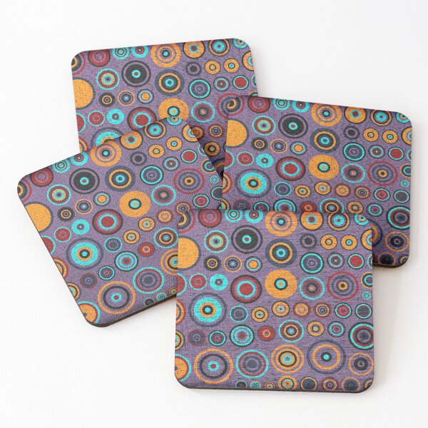 Item preview, Retro circles painted canvas designed and sold by enhan.