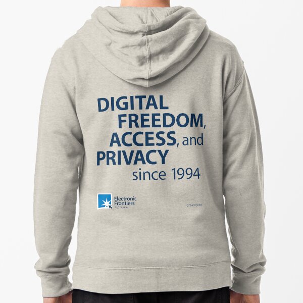 Electronic Frontiers Australia - Light Backgrounds Zipped Hoodie