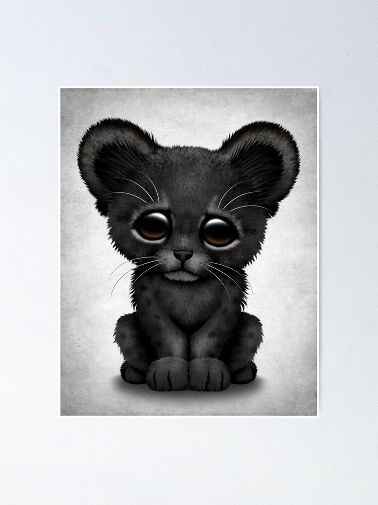 Cute Baby Black Panther Cub Poster By Jeffbartels Redbubble