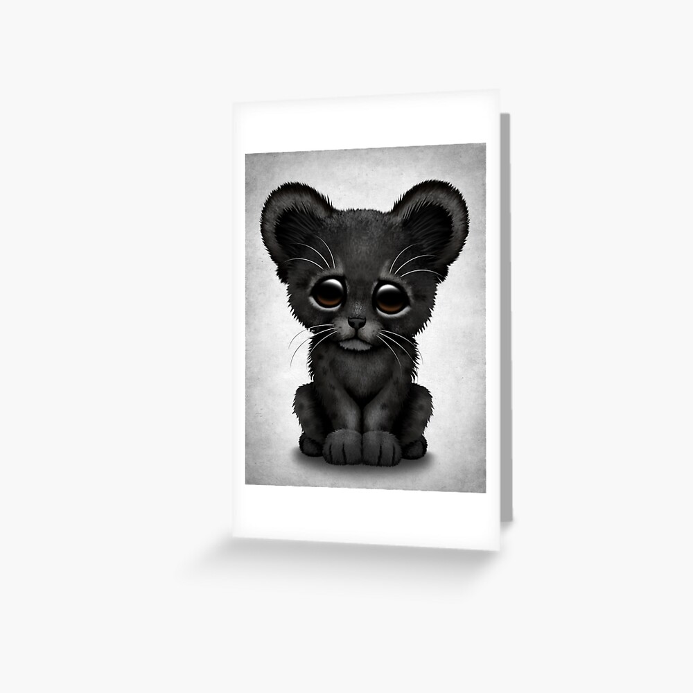 Carte De Vœux Bebe Mignon Panthere Noire Par Jeffbartels Redbubble