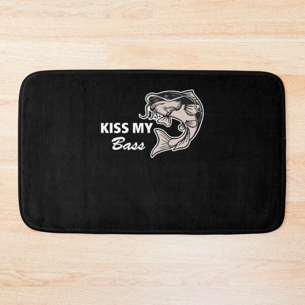 Item preview, Kiss My Bass Funny Black or Green Cotton Fishing T-Shirt Funny Gift For Fisherman Angler Carp Bass Father's Day designed and sold by danyc88.