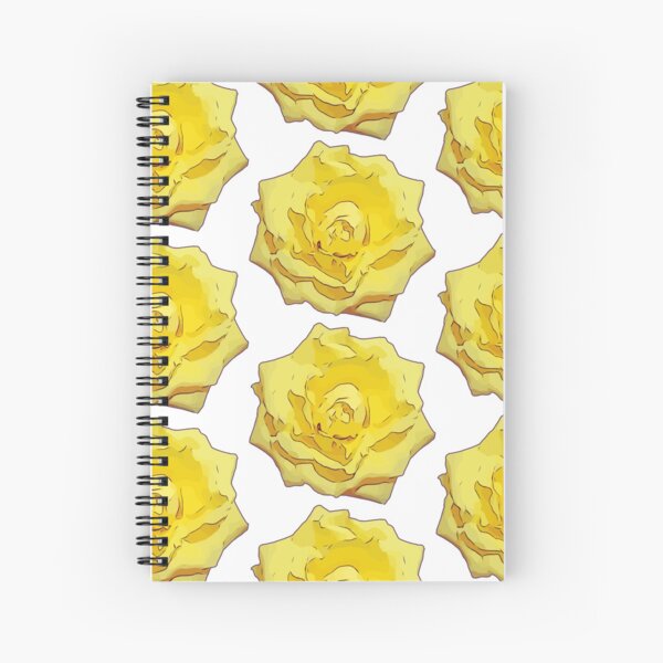 Gelbe Rose Blumen Illustration Blumenmotiv Spiralblock