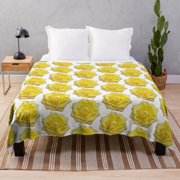 Blumen Design gelbe Rose – MY STYLE IS YELLOW Fleecedecke