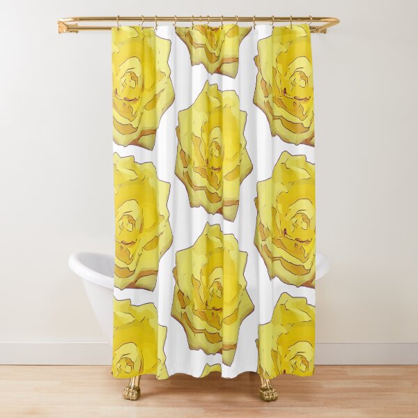 Blumen Design gelbe Rose – MY STYLE IS YELLOW Duschvorhang