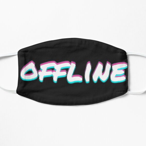 Offline Vaporwave Glitch Art Flat Mask