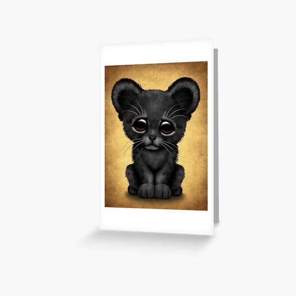 Carte De Vœux Bebe Mignon Panthere Noire Par Jeffbartels Redbubble